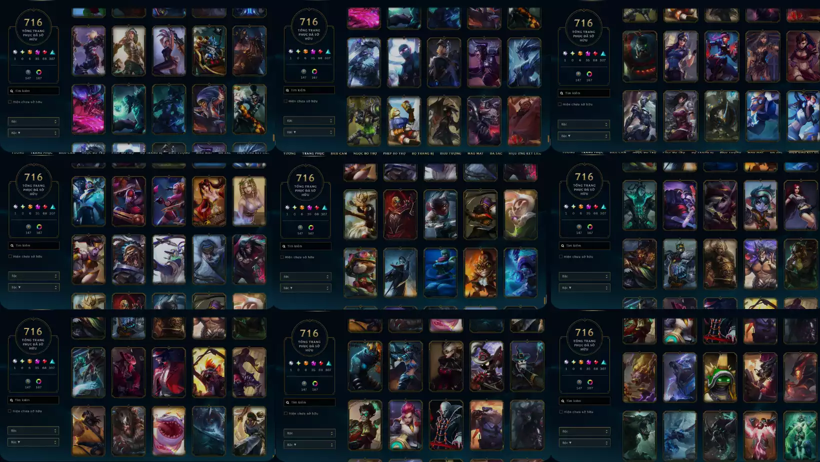 Ảnh LOL 716 SKIN 1 BO THUONG 6  TOI THUONG 35 THAN THOAI 68 TIM 307 SU THI UNRANK TFT ORIANNA T1